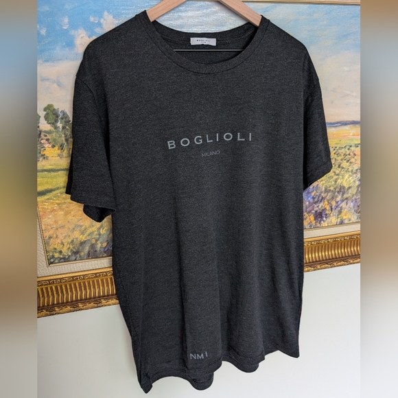 Boglioli Charcoal Gray Logo Tee - Picture 1 of 4